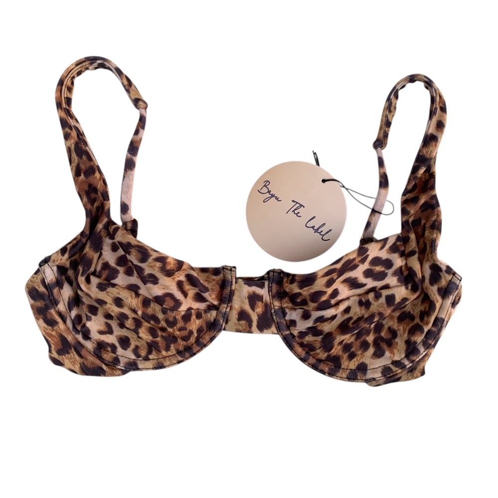 Bayu The Label Swim Leopard Print Bikini Top NWT XS